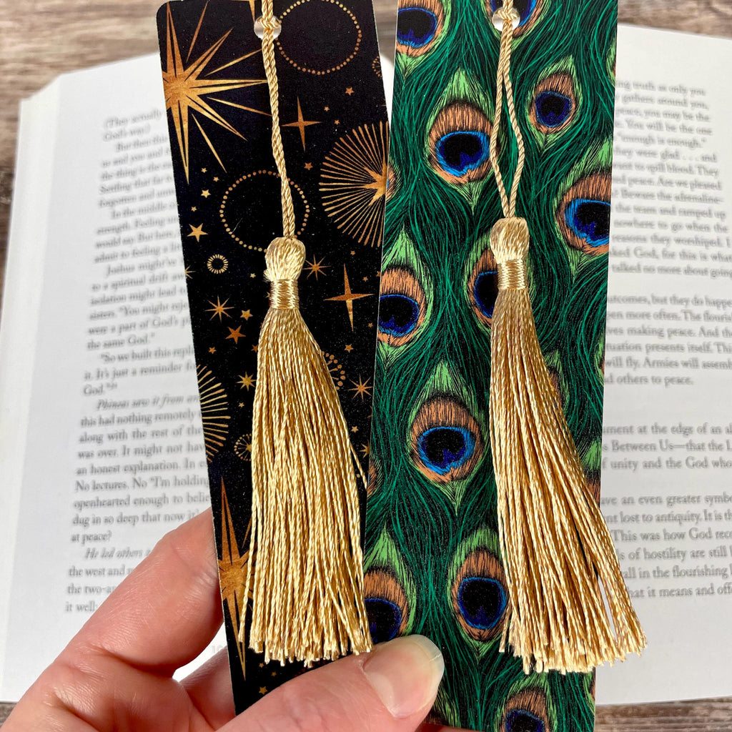 Celestial and Peacock Bookmark Gift Set Makes a Boho Gift for Her, Peacock Lover Gift or Stocking Stuffer