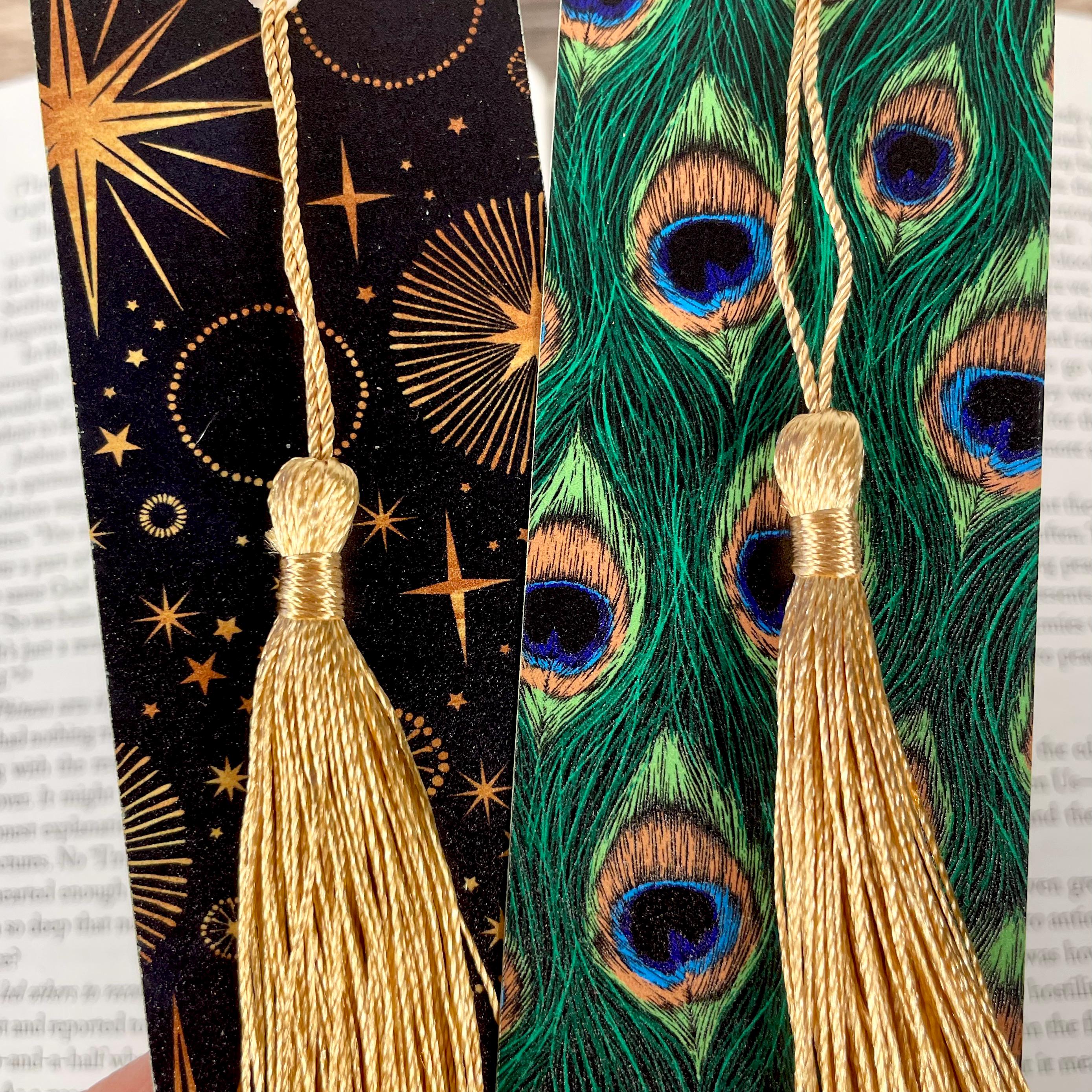 Celestial and Peacock Bookmark Gift Set Makes a Boho Gift for Her, Peacock Lover Gift or Stocking Stuffer