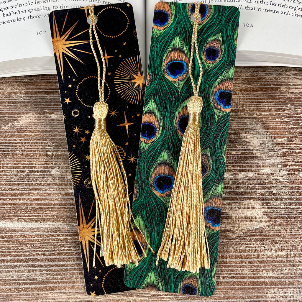 Celestial and Peacock Bookmark Gift Set Makes a Boho Gift for Her, Peacock Lover Gift or Stocking Stuffer