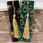 Celestial and Peacock Bookmark Gift Set Makes a Boho Gift for Her, Peacock Lover Gift or Stocking Stuffer