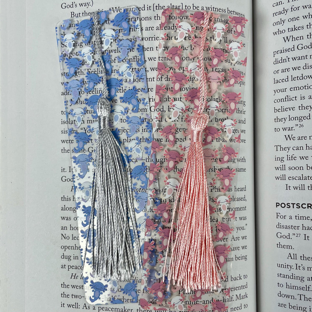 Axolotl Bookmark Gift Set with Pink and Blue Designs Makes a Cute Birthday Gift or Stocking Stuffer for Axolotl Lovers