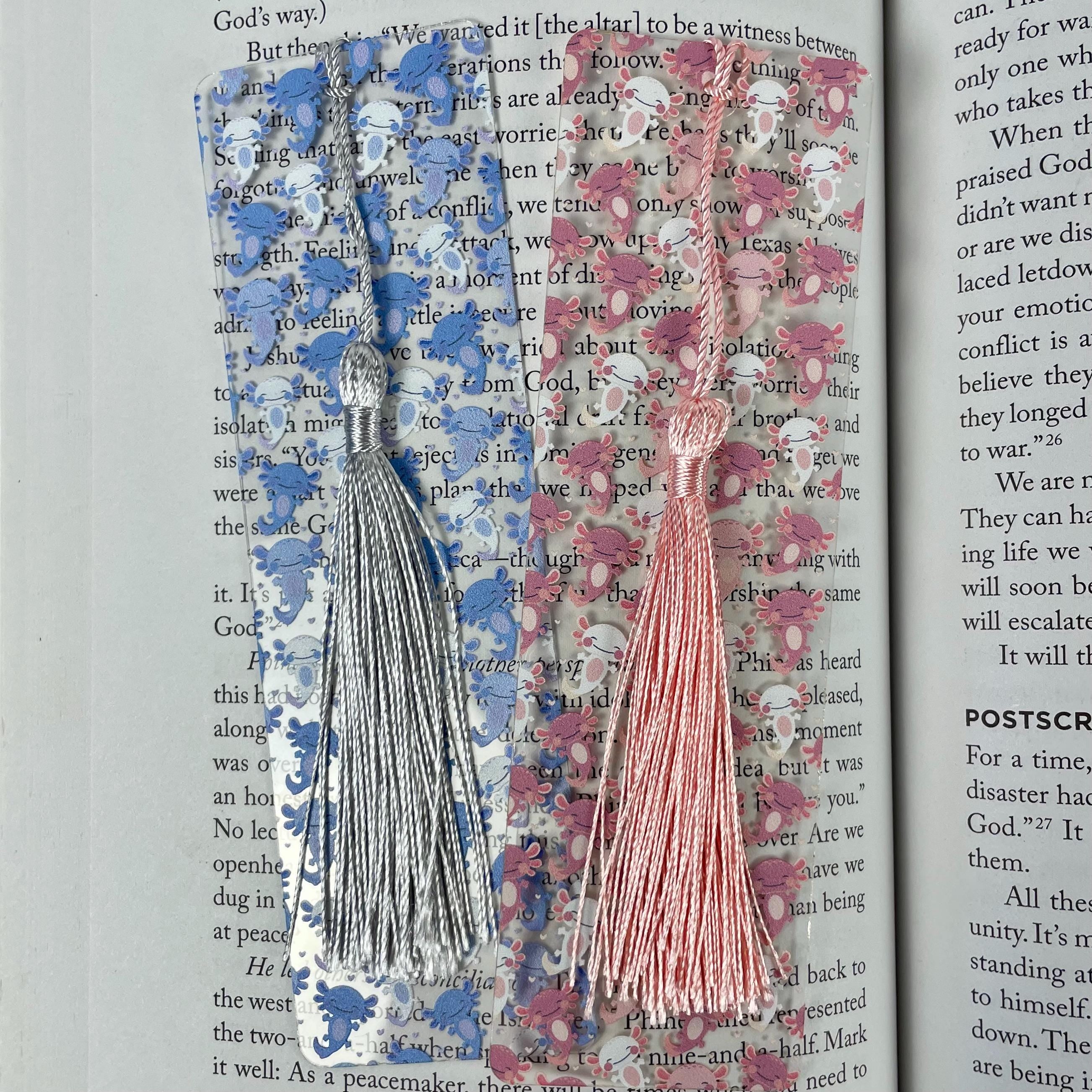 Axolotl Bookmark Gift Set with Pink and Blue Designs Makes a Cute Birthday Gift or Stocking Stuffer for Axolotl Lovers