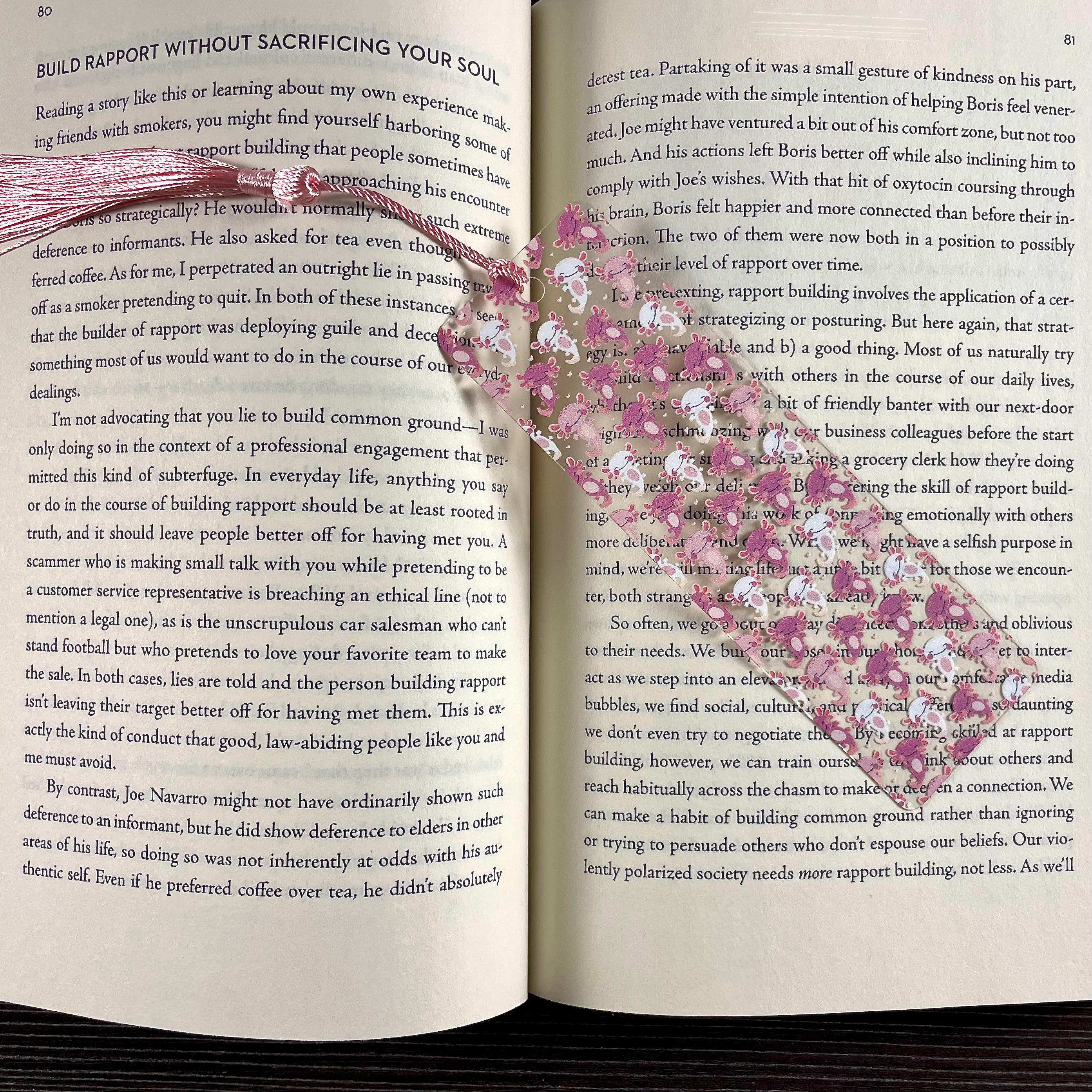 Axolotl Bookmark Gift Set with Pink and Blue Designs Makes a Cute Birthday Gift or Stocking Stuffer for Axolotl Lovers