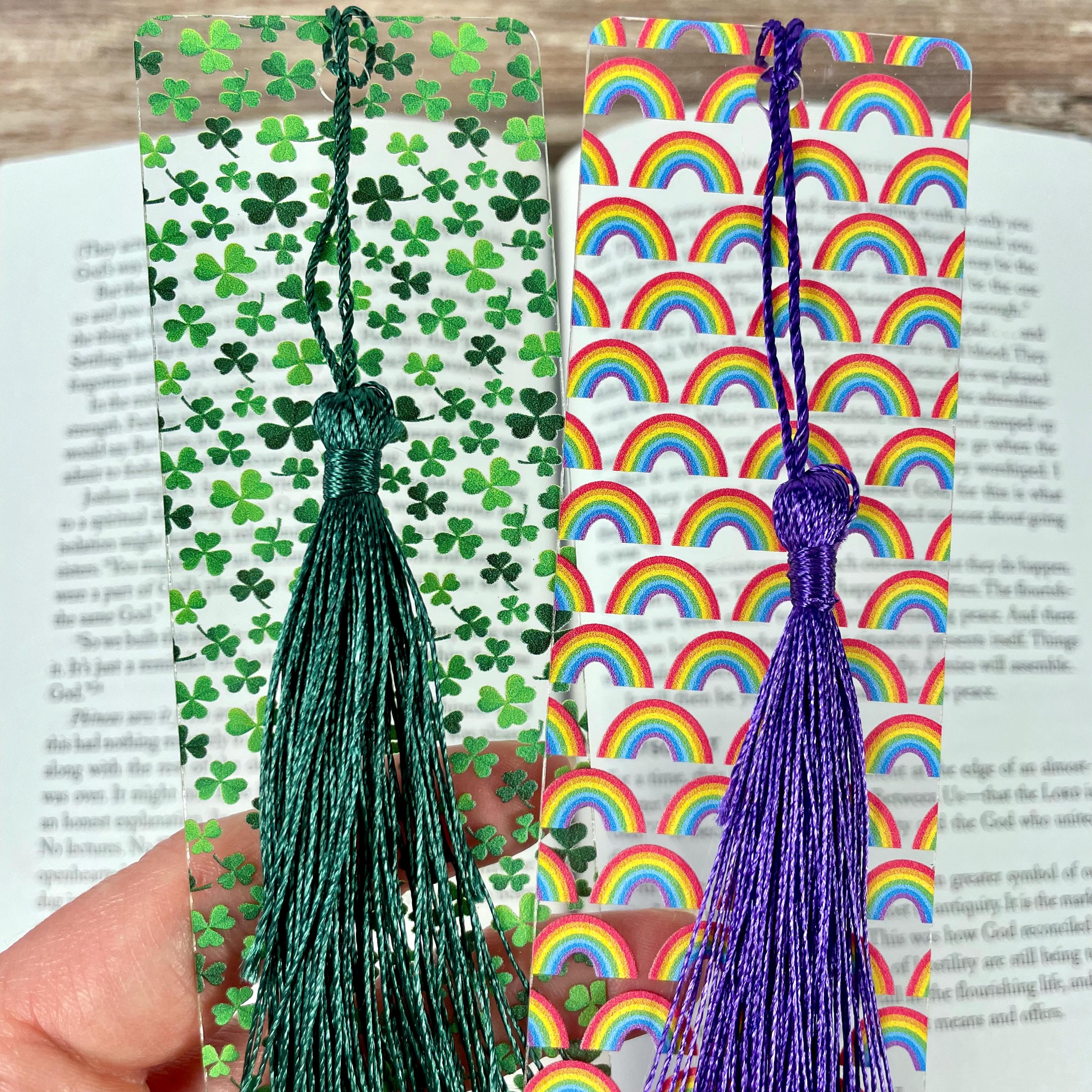 St. Patrick’s Day Bookmark Gift Set with Shamrocks and Rainbows Makes a Fun March Birthday Gift for Book Lovers