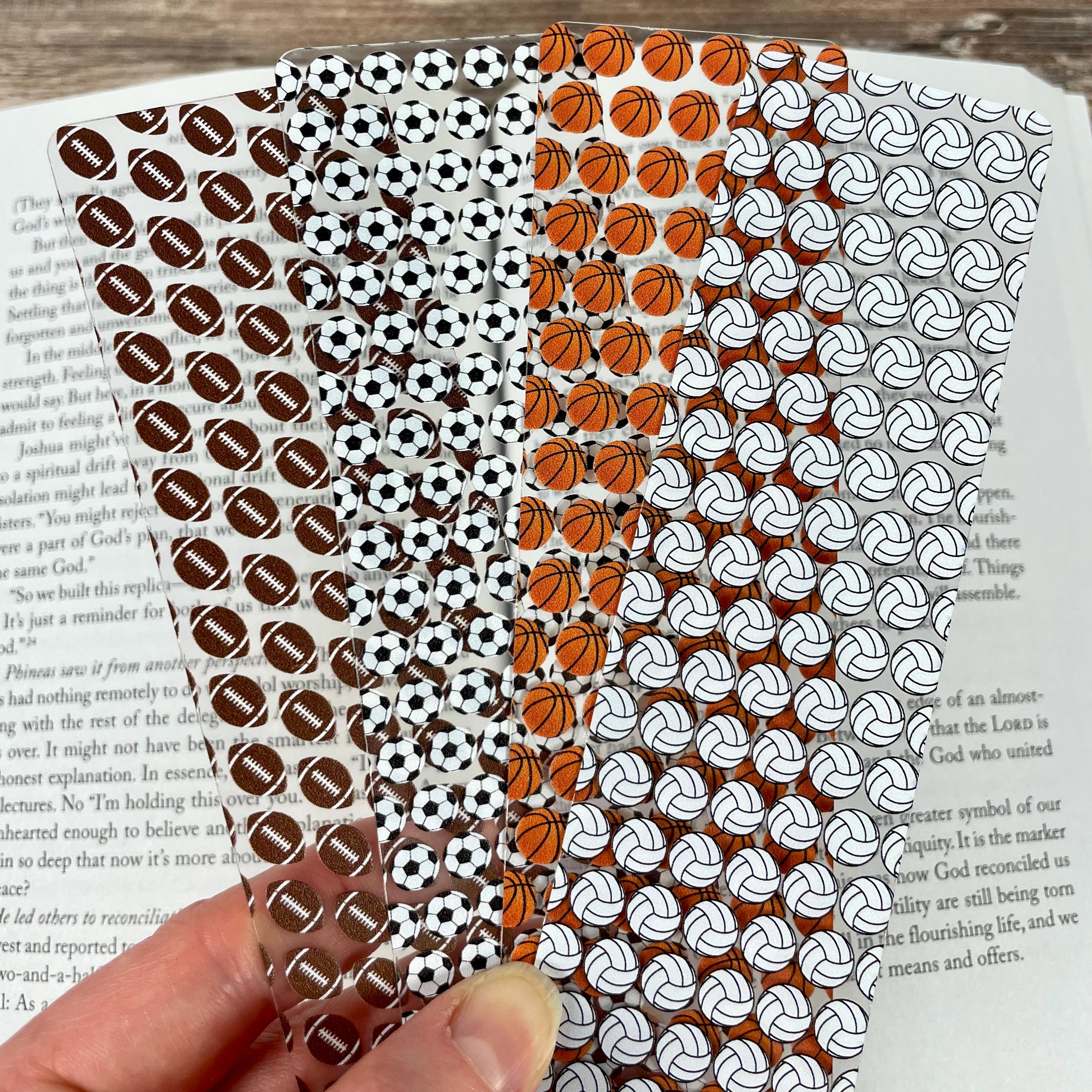 Four-Sport Bookmark Gift Set with Football, Soccer, Basketball and Volleyball Makes a Fun Sports Mom or Teen Athlete Gift