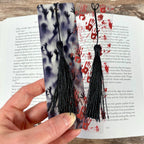 Horror Bookmark Gift Set for Scary Book Lovers with Bloody Handprints Makes a Creepy Halloween Gift or Horror Fan Stocking Stuffer