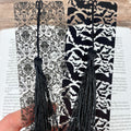 Gothic Bookmark Gift Set for Dark Academia Readers with Victorian Damask and Bats Makes a Spooky Book Lover Gift or Stocking Stuffer