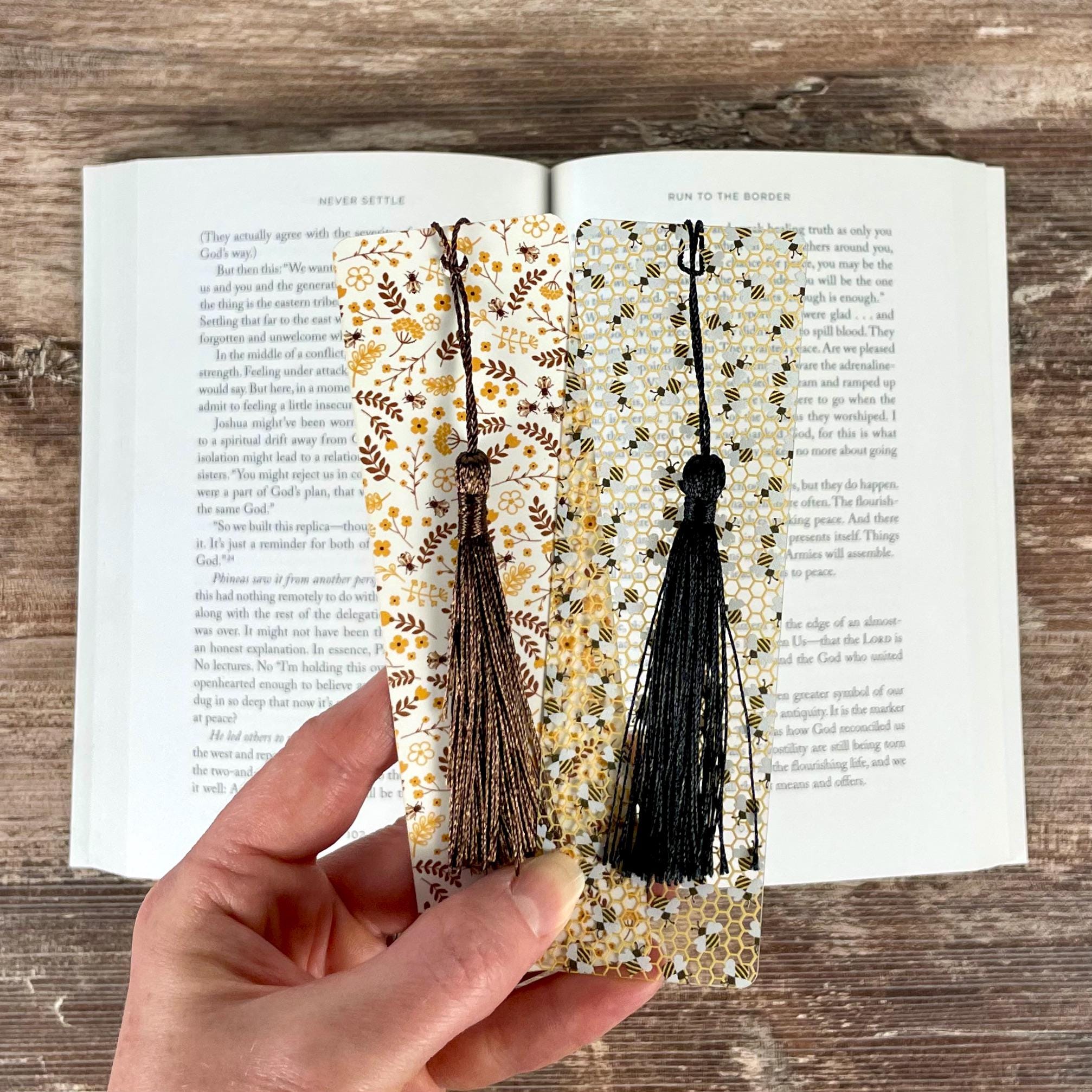 Bee Bookmark Gift Set with Floral Bees and Honeycomb Makes a Sweet Beekeeper Gift, Bee Lover Gift or Stocking Stuffer
