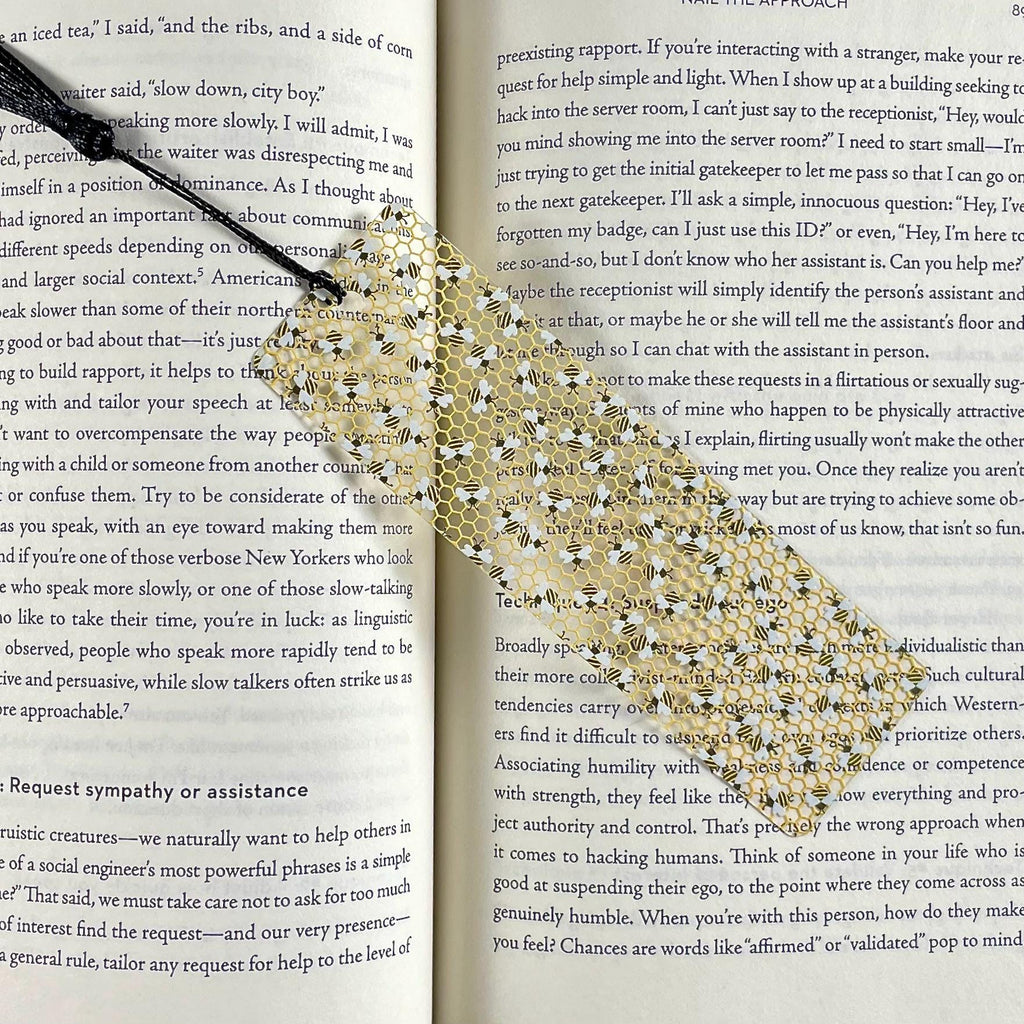 Bee Bookmark Gift Set with Floral Bees and Honeycomb Makes a Sweet Beekeeper Gift, Bee Lover Gift or Stocking Stuffer