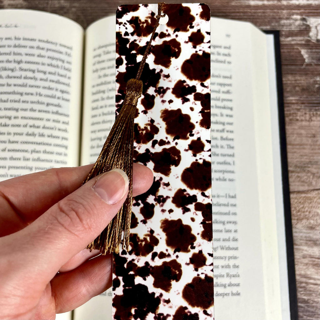 Western Bookmark Gift Set with Cow Print and Cowboy Boots Makes a Fun Cowgirl Gift, Rodeo Gift or Stocking Stuffer