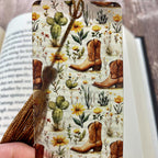 Western Bookmark Gift Set with Cow Print and Cowboy Boots Makes a Fun Cowgirl Gift, Rodeo Gift or Stocking Stuffer