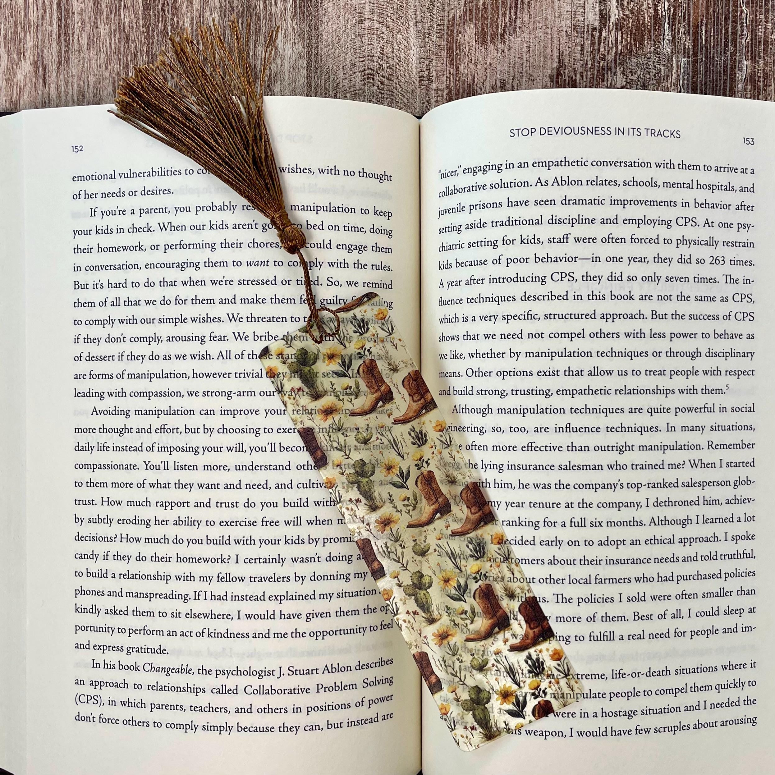 Western Bookmark Gift Set with Cow Print and Cowboy Boots Makes a Fun Cowgirl Gift, Rodeo Gift or Stocking Stuffer