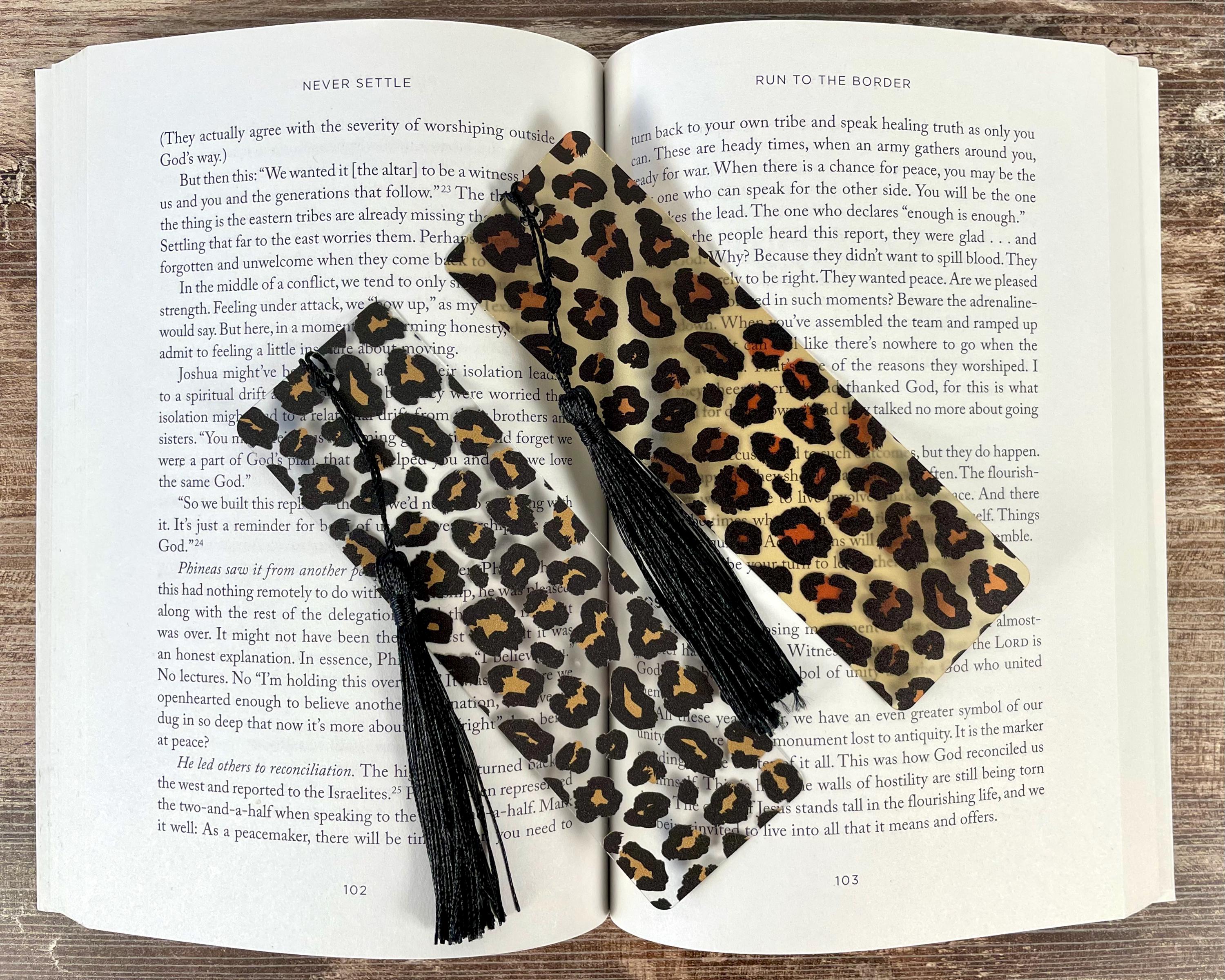 Leopard Print Bookmark Gift Set Makes a Fun Teacher Gift, Animal Print Lover Gift or Stocking Stuffer