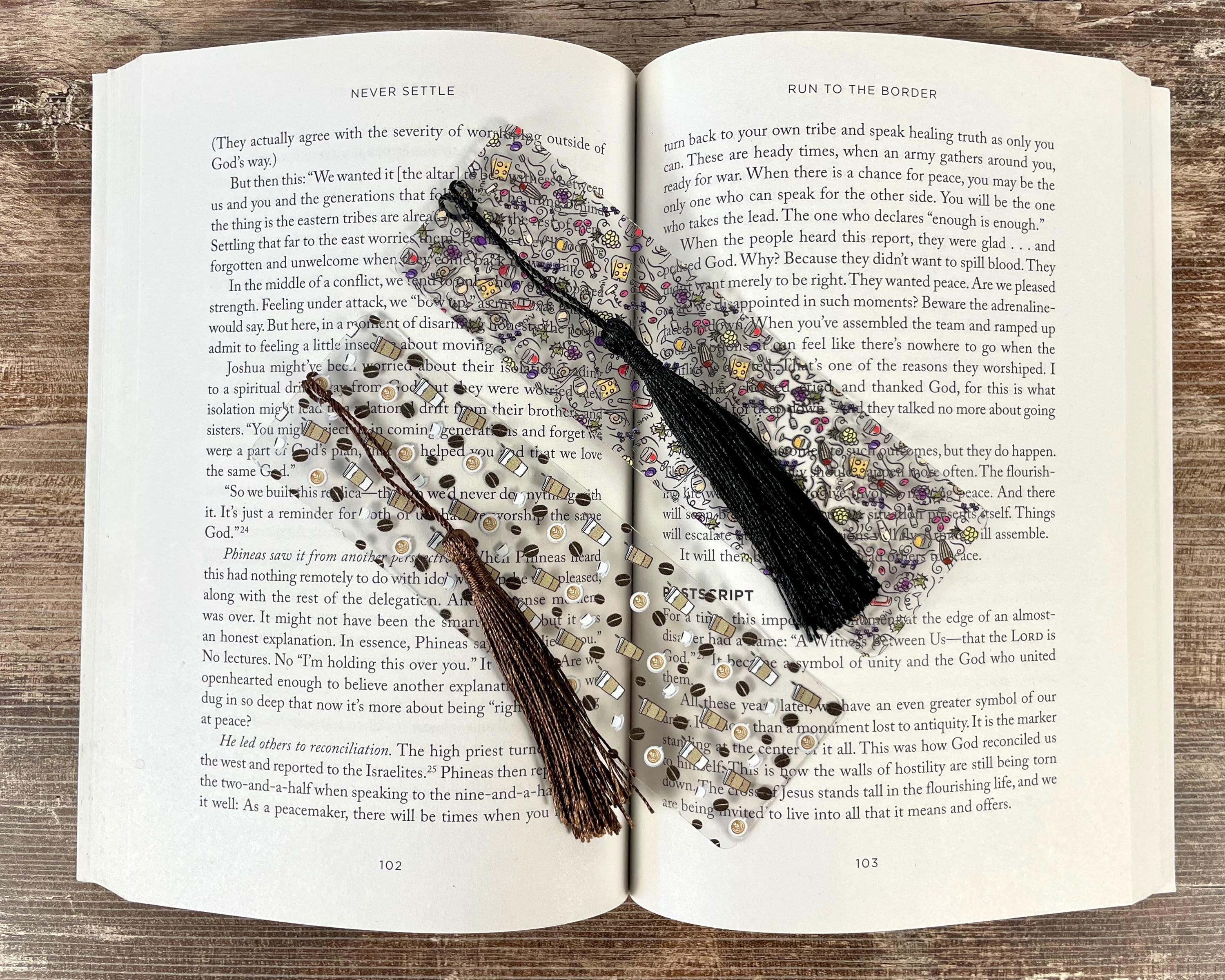 Coffee and Wine Bookmark Gift Set for Book Lovers Makes a Fun Best Friend Gift, Book Club Gift or Stocking Stuffer