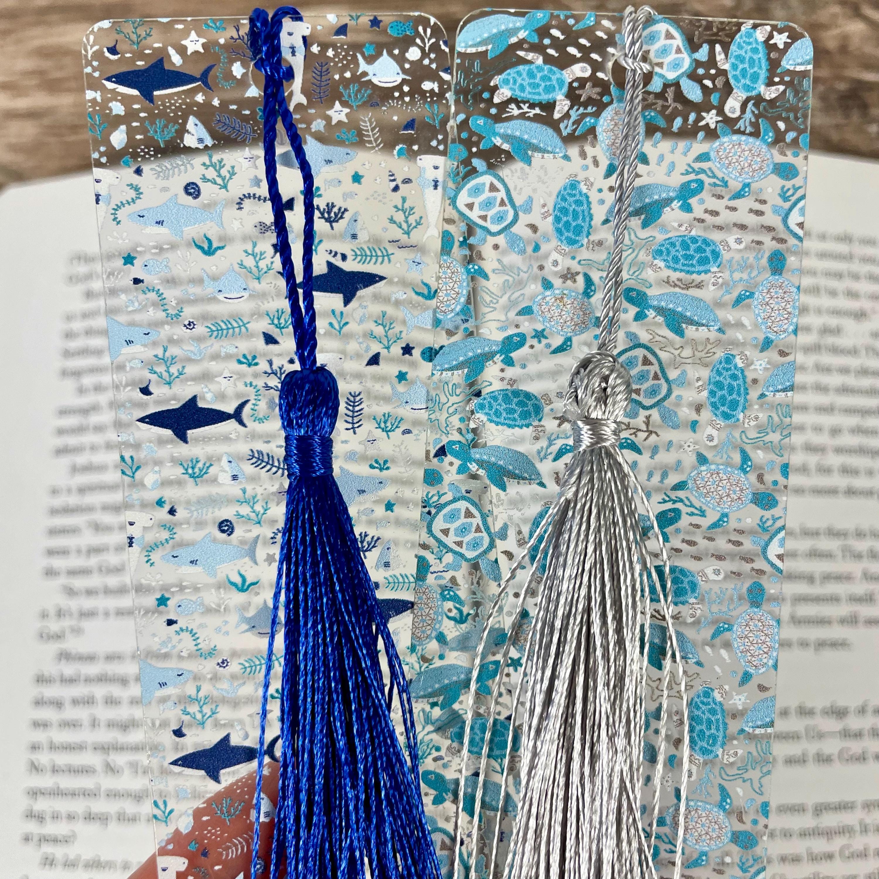 Shark and Sea Turtle Bookmark Gift Set for Ocean Lovers Makes a Fun Birthday Gift or Stocking Stuffer
