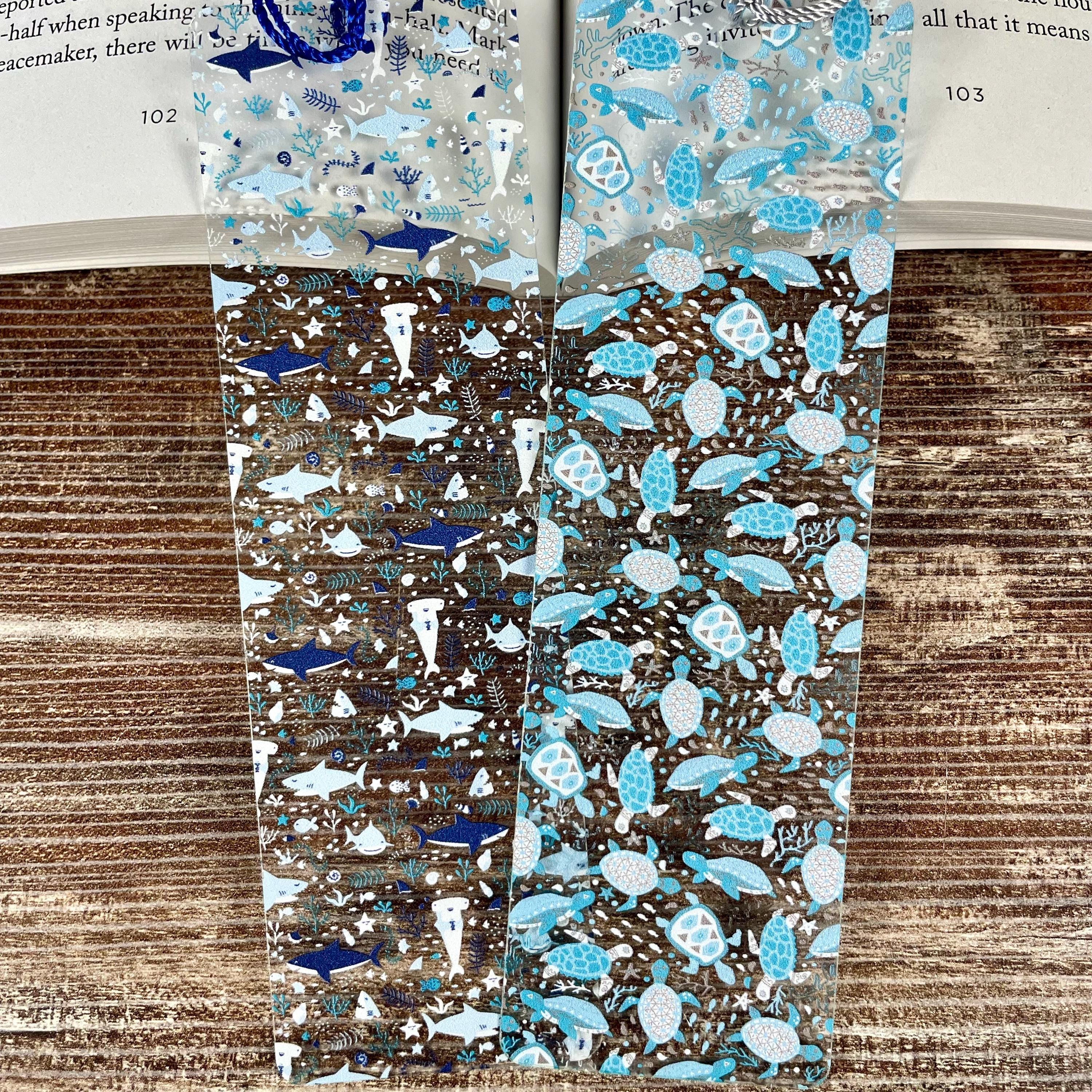 Shark and Sea Turtle Bookmark Gift Set for Ocean Lovers Makes a Fun Birthday Gift or Stocking Stuffer