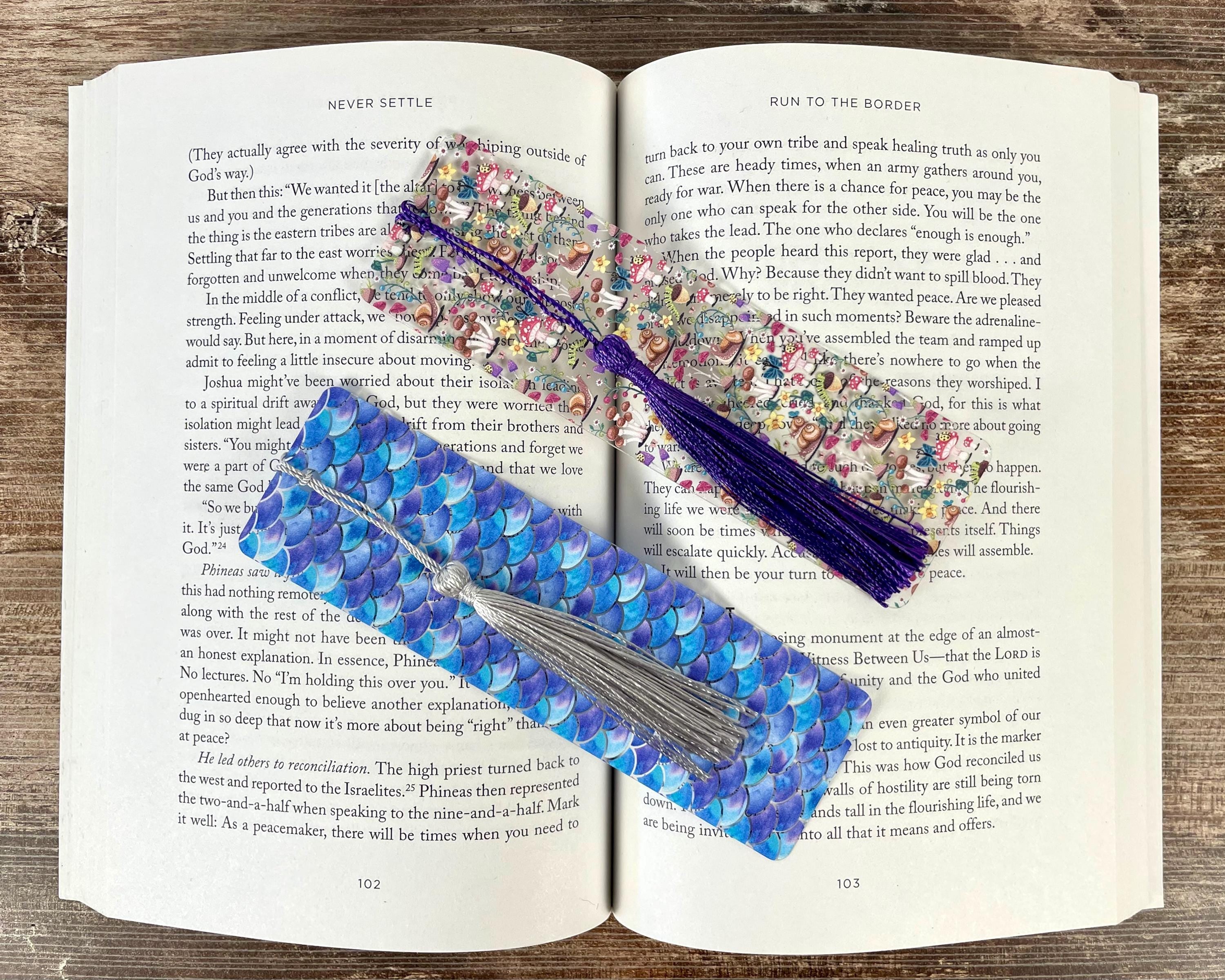 Fantasy Bookmark Gift Set with Dragon Scales and Fairycore Mushrooms Makes a Magical Birthday Gift for Fantasy Readers