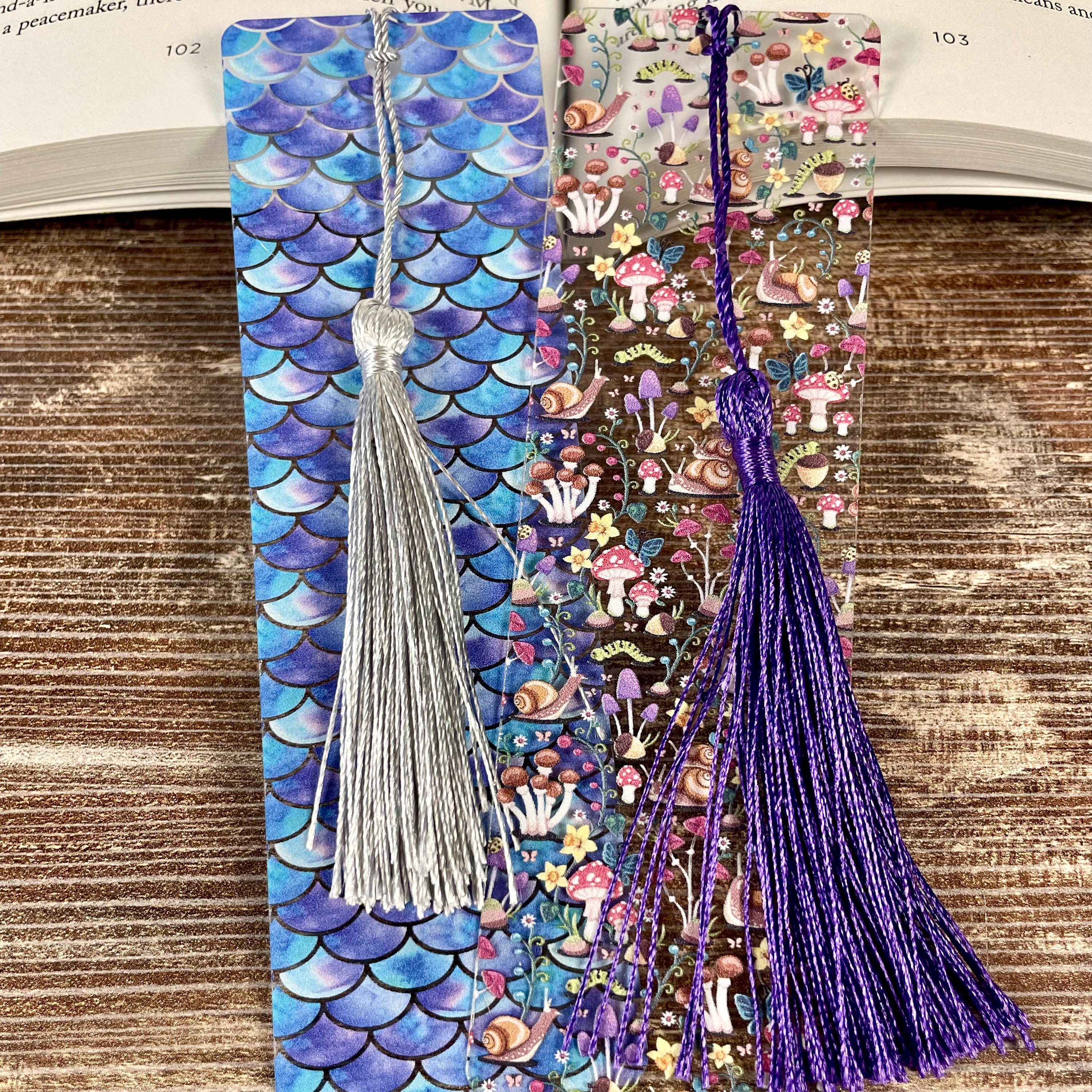 Fantasy Bookmark Gift Set with Dragon Scales and Fairycore Mushrooms Makes a Magical Birthday Gift for Fantasy Readers