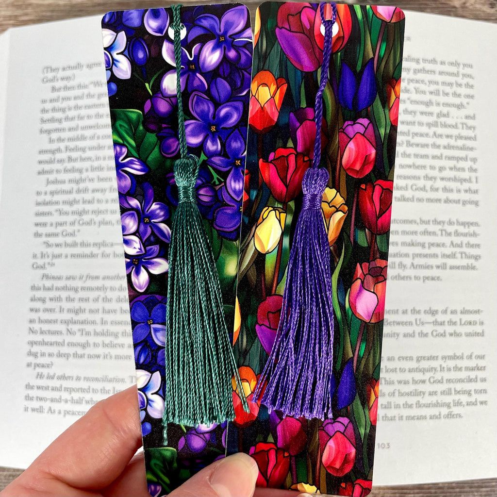 Tulip and Violet Bookmark Gift Set Makes a Colorful Teacher Appreciation Gift, Flower Lover Gift or Spring Birthday Present