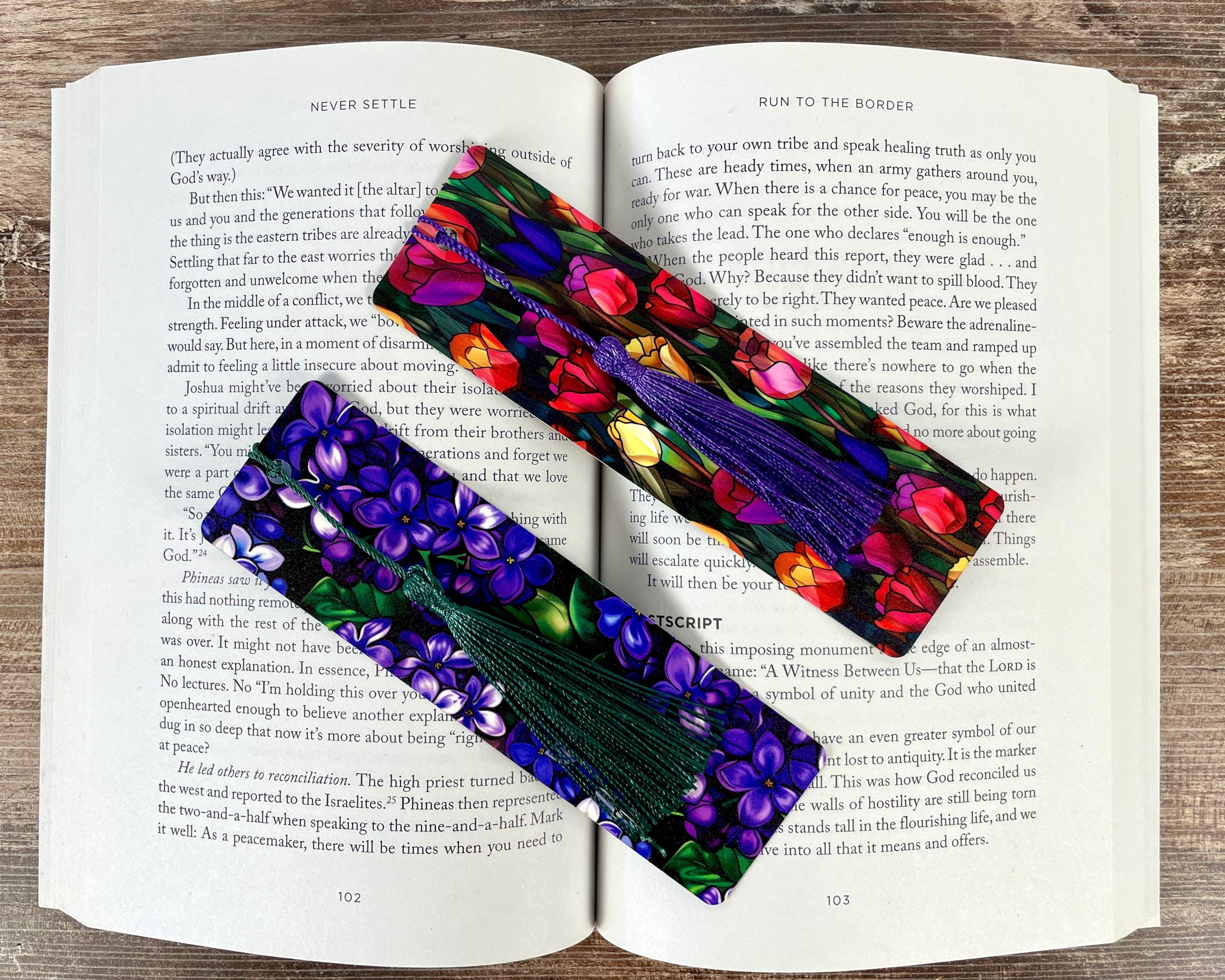 Tulip and Violet Bookmark Gift Set Makes a Colorful Teacher Appreciation Gift, Flower Lover Gift or Spring Birthday Present