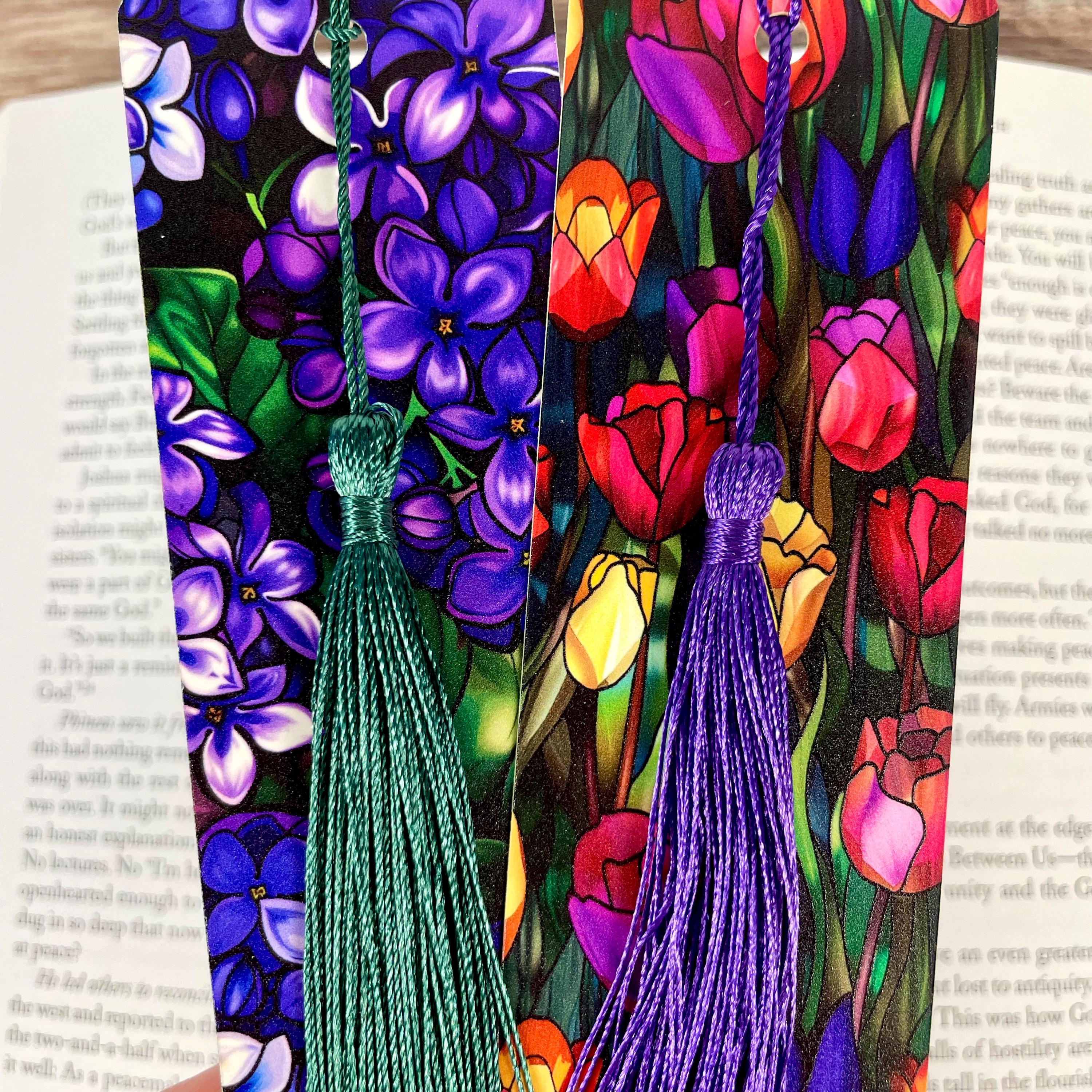 Tulip and Violet Bookmark Gift Set Makes a Colorful Teacher Appreciation Gift, Flower Lover Gift or Spring Birthday Present