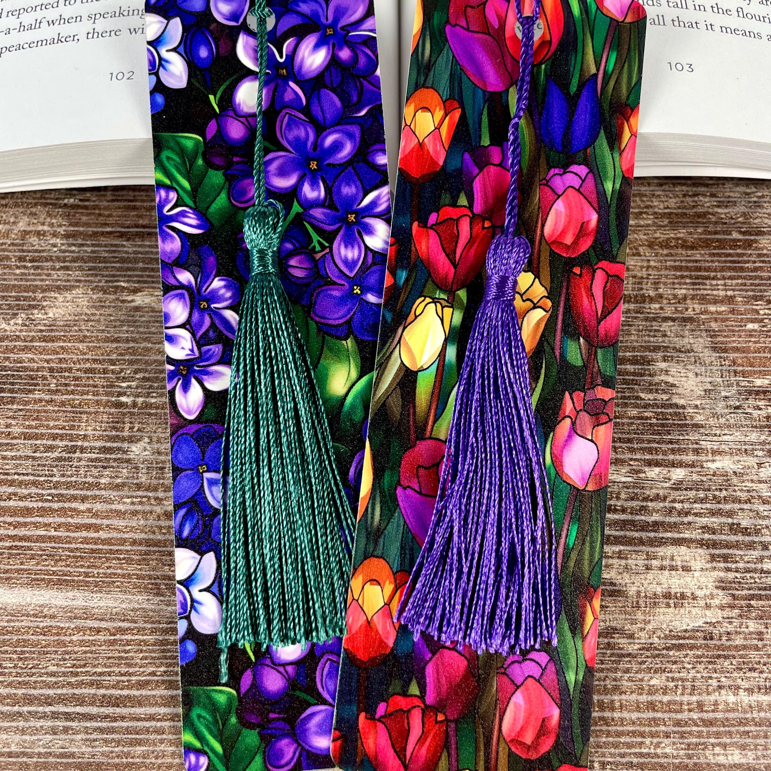 Tulip and Violet Bookmark Gift Set Makes a Colorful Teacher Appreciation Gift, Flower Lover Gift or Spring Birthday Present
