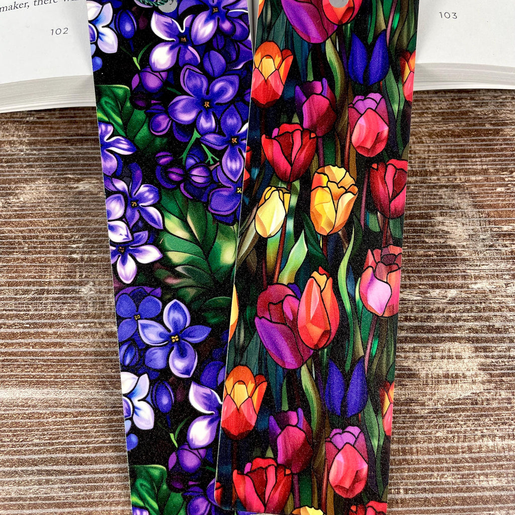 Tulip and Violet Bookmark Gift Set Makes a Colorful Teacher Appreciation Gift, Flower Lover Gift or Spring Birthday Present