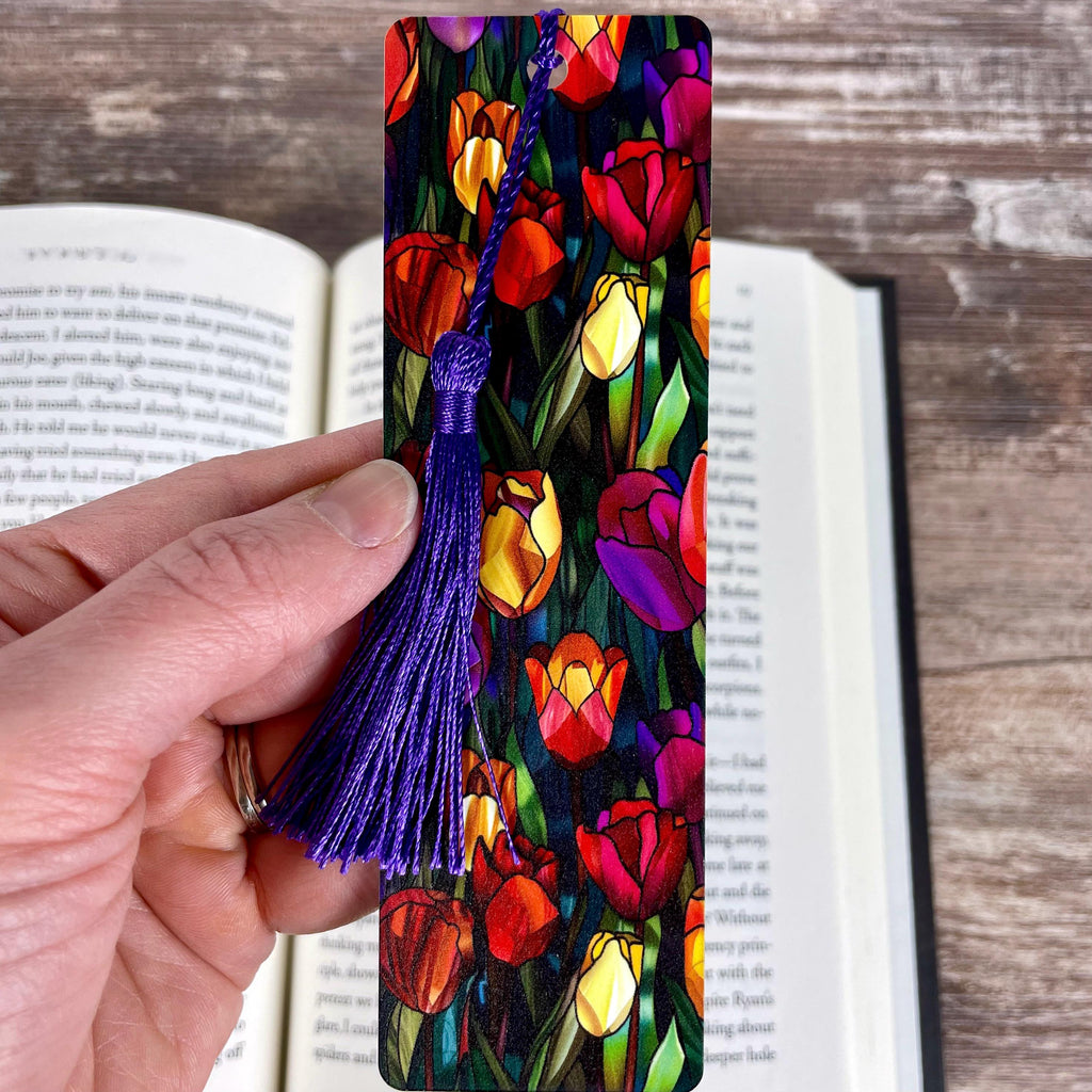 Tulip and Violet Bookmark Gift Set Makes a Colorful Teacher Appreciation Gift, Flower Lover Gift or Spring Birthday Present