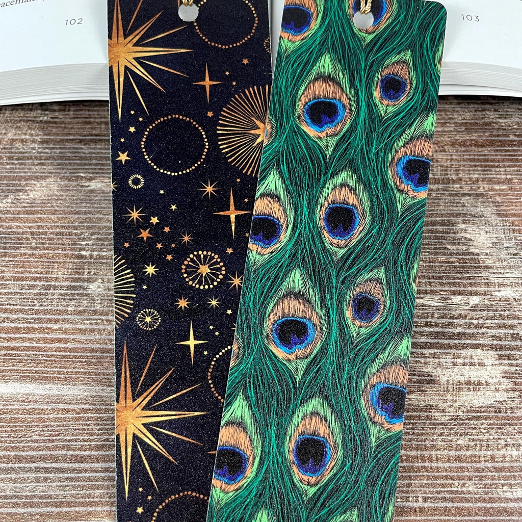 Celestial and Peacock Bookmark Gift Set Makes a Boho Gift for Her, Peacock Lover Gift or Stocking Stuffer