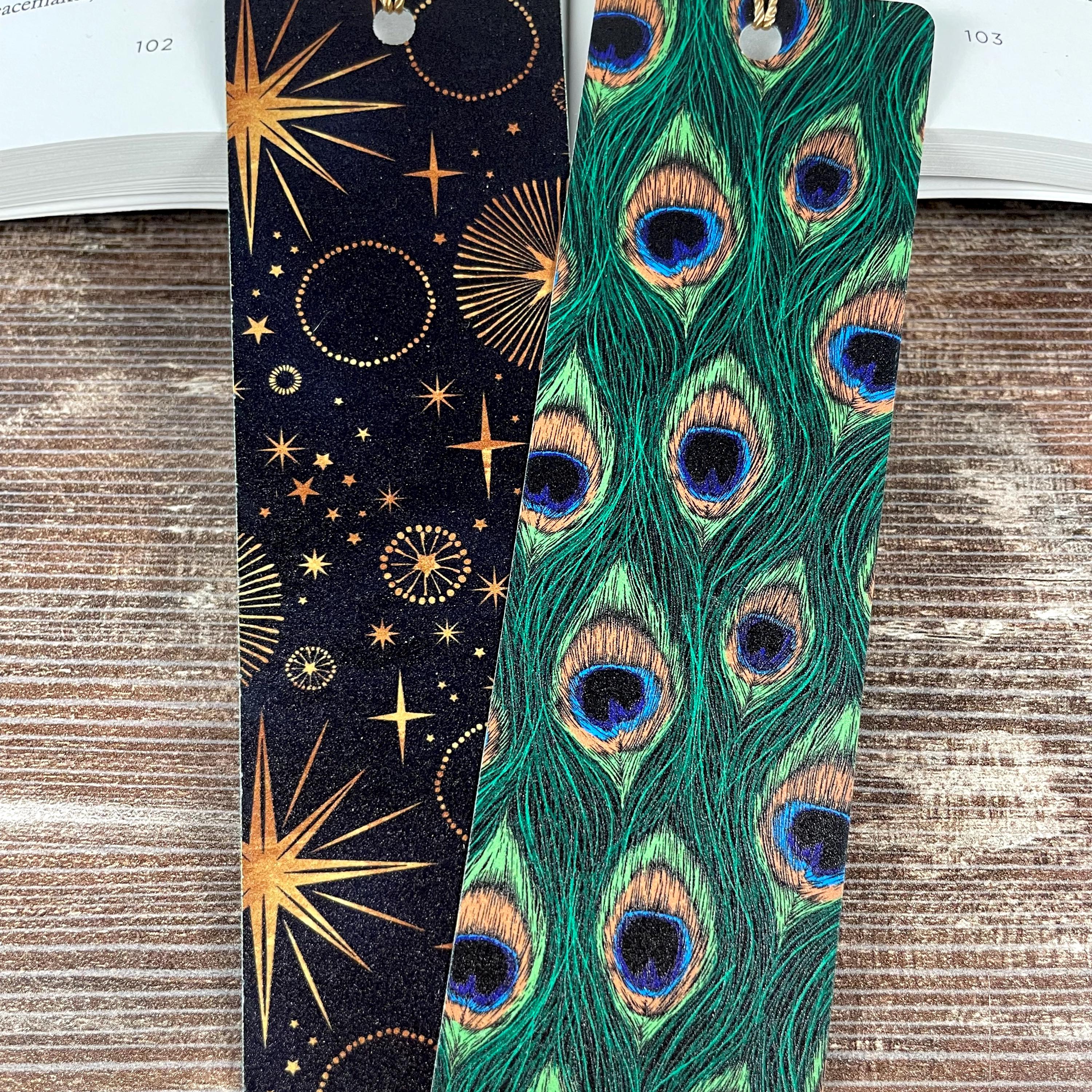 Celestial and Peacock Bookmark Gift Set Makes a Boho Gift for Her, Peacock Lover Gift or Stocking Stuffer