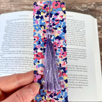 Colorful Floral Bookmark with Scalloped Edges Makes a Pretty Teacher Gift or Stocking Stuffer for Book Lovers