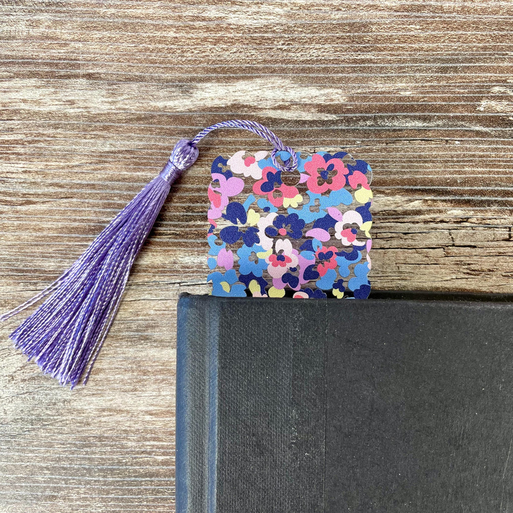 Colorful Floral Bookmark with Scalloped Edges Makes a Pretty Teacher Gift or Stocking Stuffer for Book Lovers