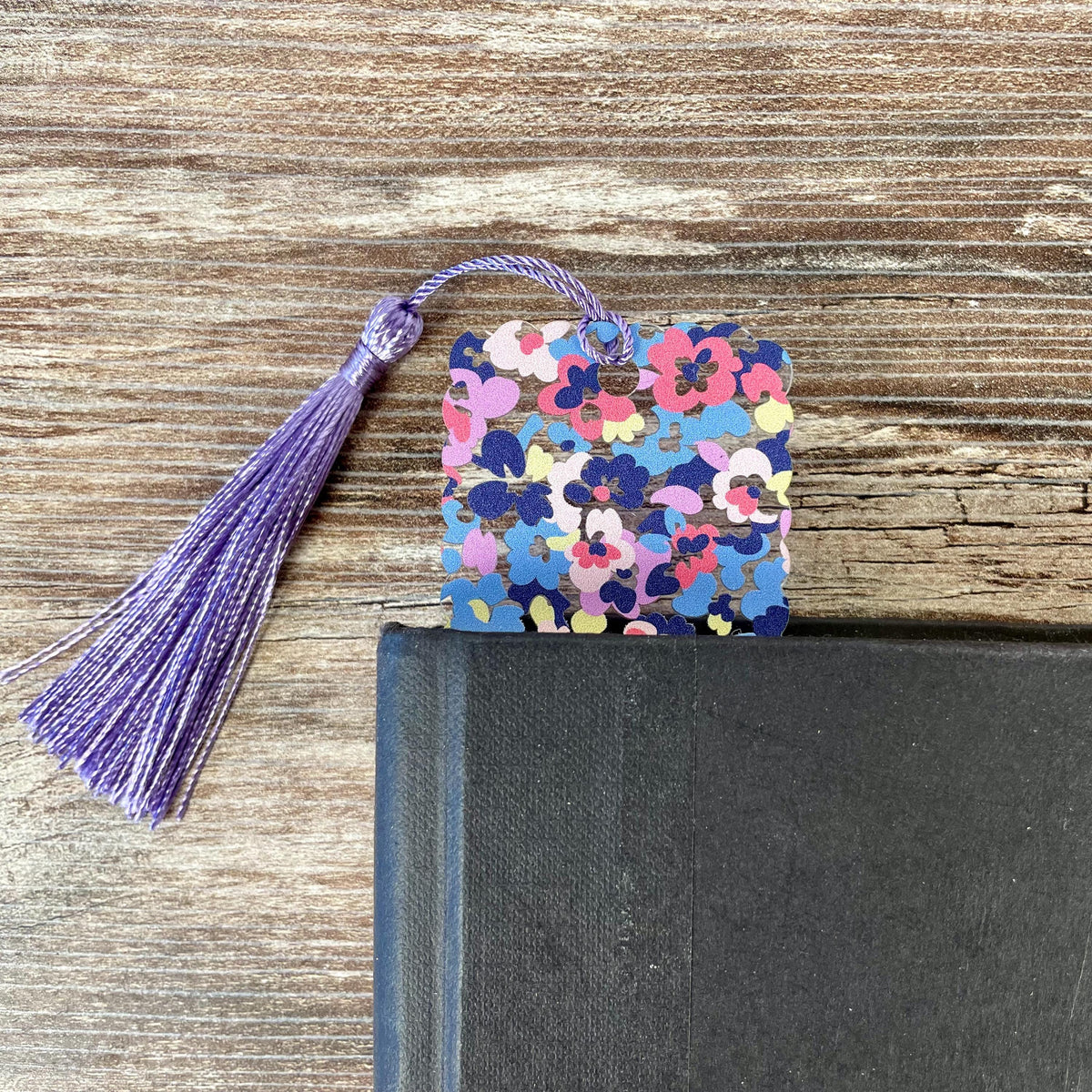 Colorful Floral Bookmark with Scalloped Edges Makes a Pretty Teacher Gift or Stocking Stuffer for Book Lovers