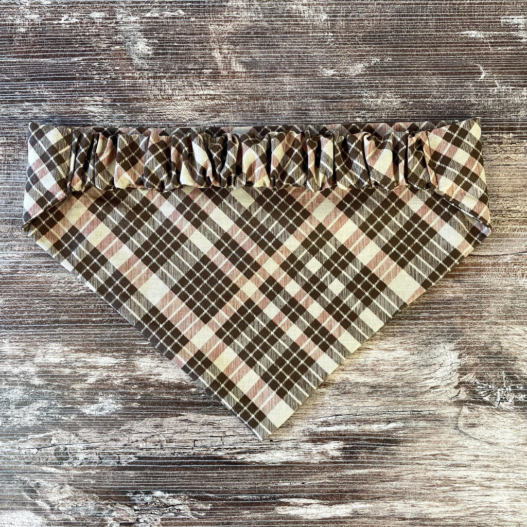 Personalized Dog Bandana, Custom Embroidered Name, Slip-On Scrunchie Dog Scarf, Autumn Pet Accessory