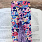 Colorful Floral Bookmark with Scalloped Edges Makes a Pretty Teacher Gift or Stocking Stuffer for Book Lovers