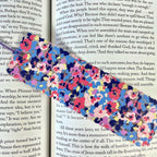 Colorful Floral Bookmark with Scalloped Edges Makes a Pretty Teacher Gift or Stocking Stuffer for Book Lovers
