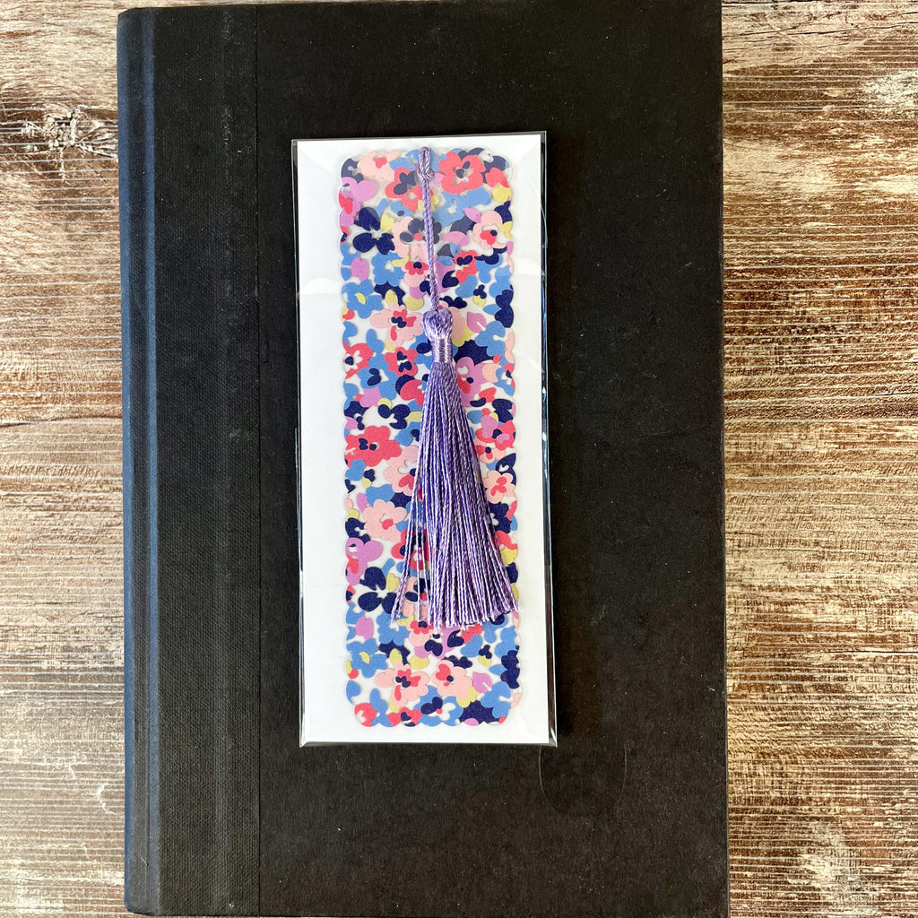 Colorful Floral Bookmark with Scalloped Edges Makes a Pretty Teacher Gift or Stocking Stuffer for Book Lovers
