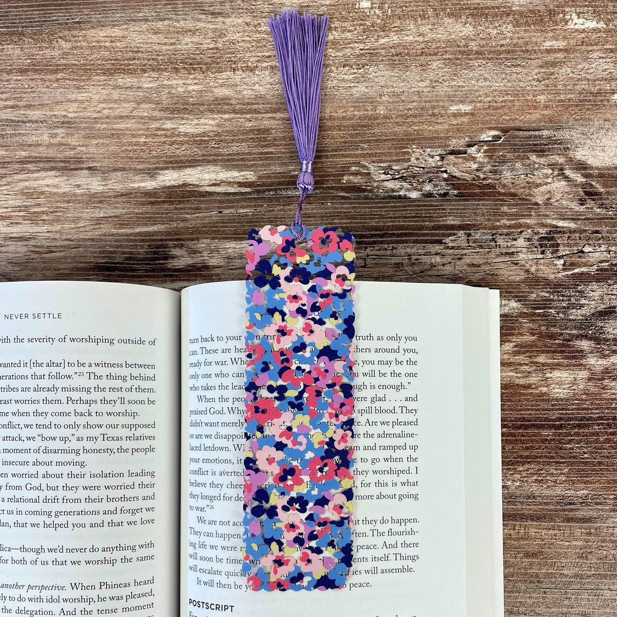 Colorful Floral Bookmark with Scalloped Edges Makes a Pretty Teacher Gift or Stocking Stuffer for Book Lovers