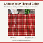 Personalized Red Plaid Dog Bandana with Custom Embroidery and a Scrunchie Neck