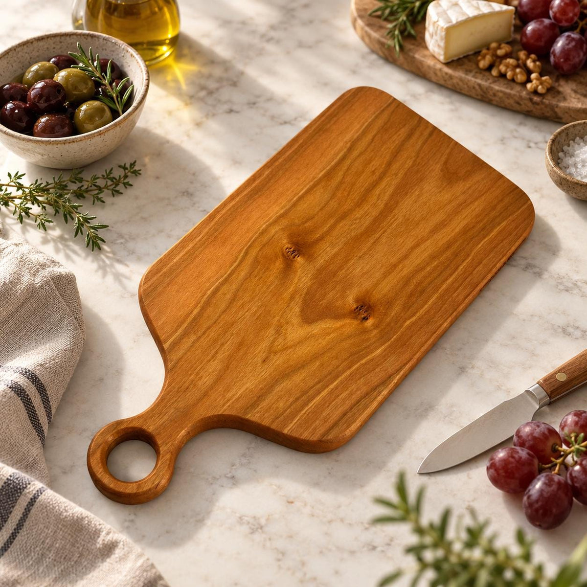 Solid Wood Cutting Board, One Piece Hardwood, Walnut Cherry Maple Serving Board, Charcuterie Board, Wedding Gift, Housewarming Gift