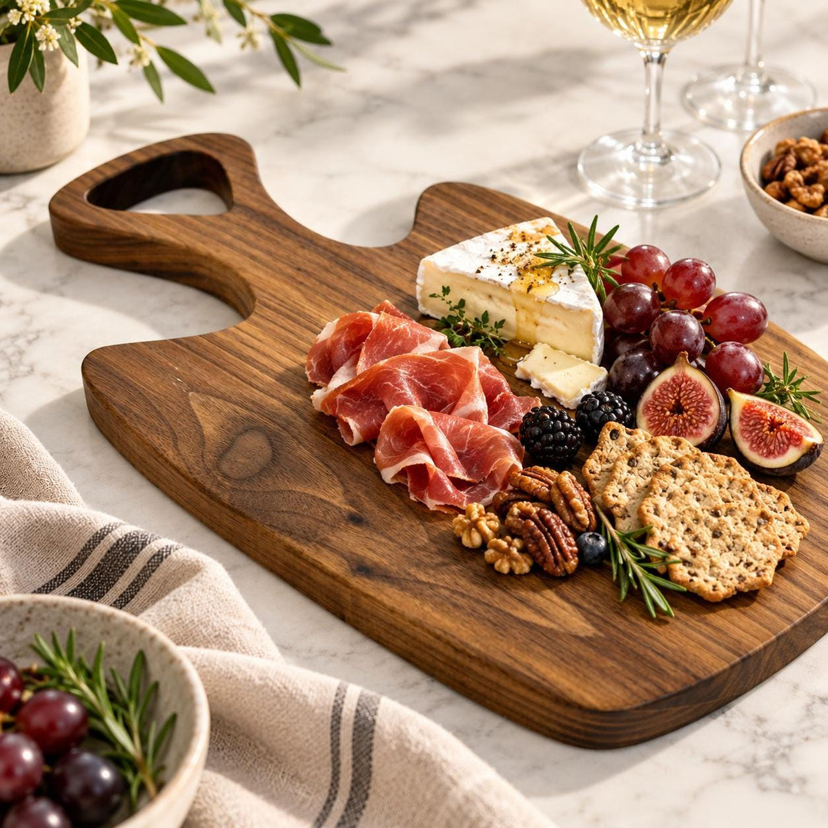 Personalized One-Piece Wood Cutting Board | Handmade Walnut, Cherry or Maple Serving Board | Non-Toxic Food Safe Finish | Wedding Gift