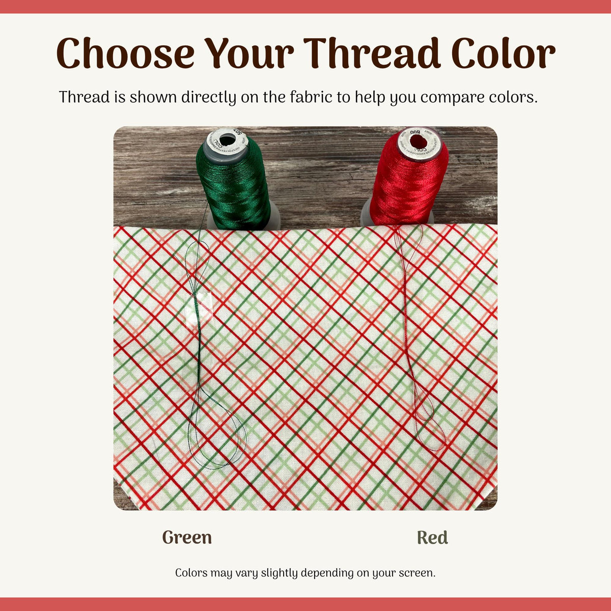 Personalized Christmas Dog Bandana in Red and Green Plaid with an Embroidered Name and Slip-On Scrunchie Neck
