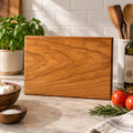 Thick Solid Wood Cutting Board, 1.25 Inch One Piece Walnut Maple or Cherry, No Glue Hardwood Kitchen Board