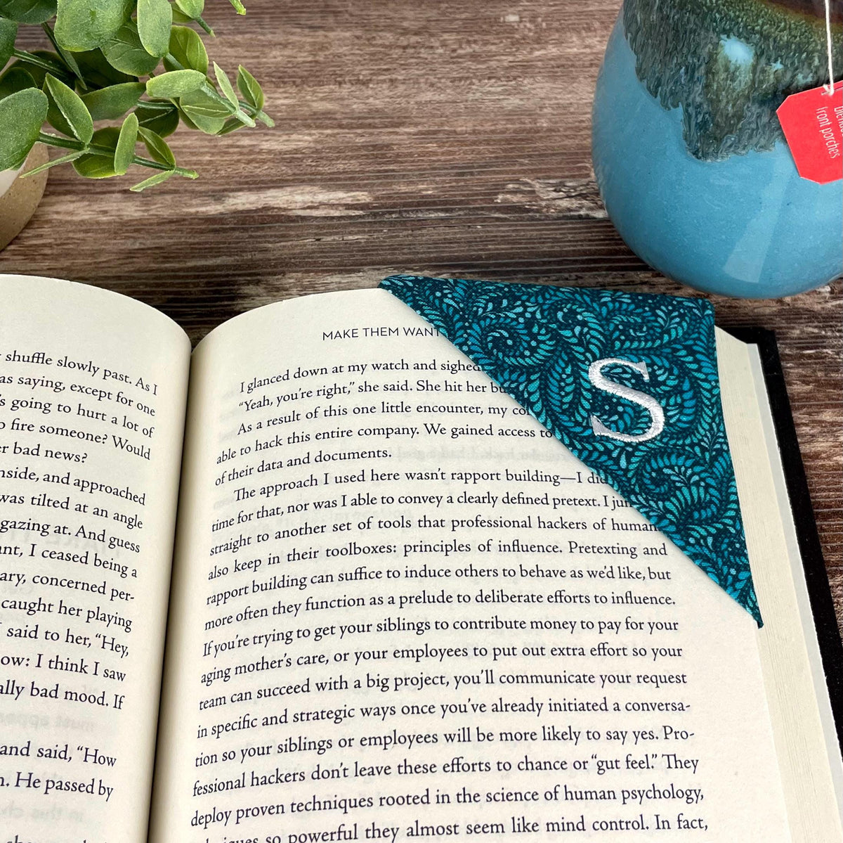 Personalized Bookmark with Embroidered Initial, a Thoughtful Book Lover, Teacher or Book Club Gift