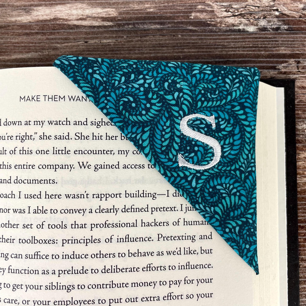 Personalized Bookmark with Embroidered Initial, a Thoughtful Book Lover, Teacher or Book Club Gift