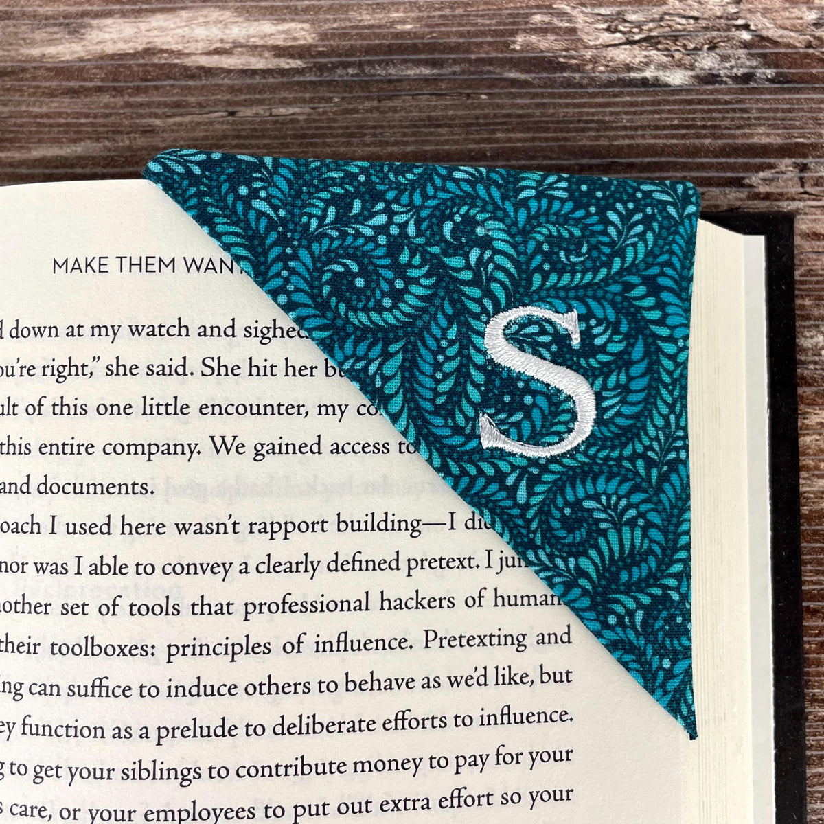 Personalized Bookmark with Embroidered Initial, a Thoughtful Book Lover, Teacher or Book Club Gift