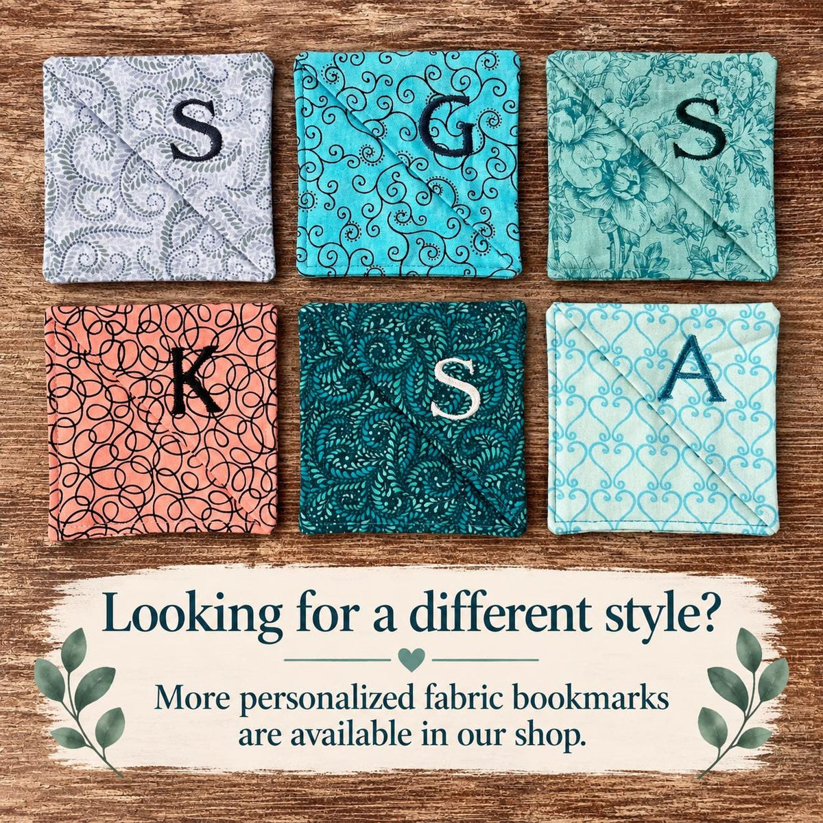Personalized Bookmark with Embroidered Initial, a Unique Book Lover Gift for Birthdays, Book Clubs or Just Because