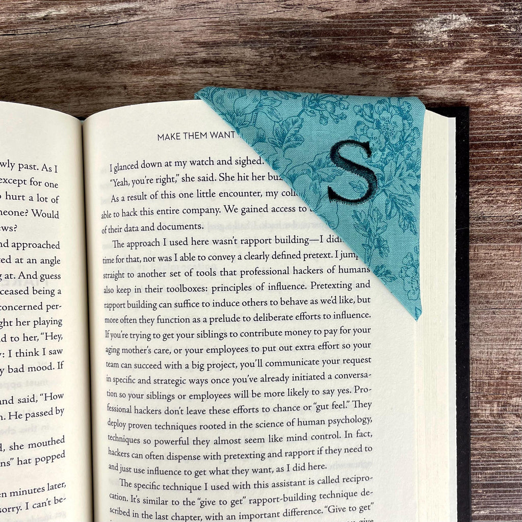 Personalized Floral Bookmark with Embroidered Initial, a Pretty Reading Gift for Her or Thoughtful Birthday Gift