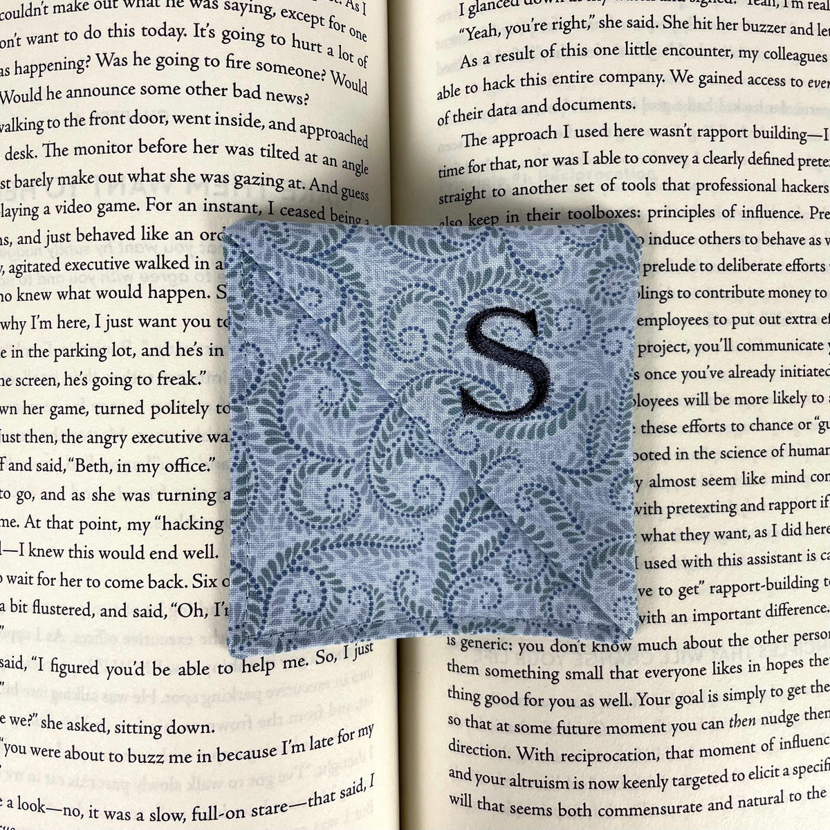 Personalized Bookmark with Embroidered Initial, a Thoughtful Gift for Teachers, Coworkers and Book Lovers