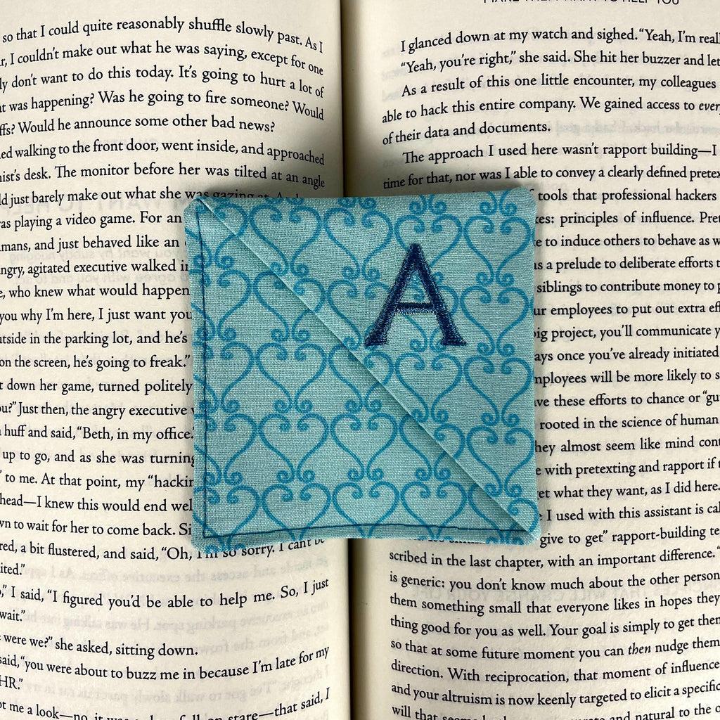 Personalized Bookmark with Embroidered Initial, a Sweet Gift for Readers, Best Friends or Someone Special